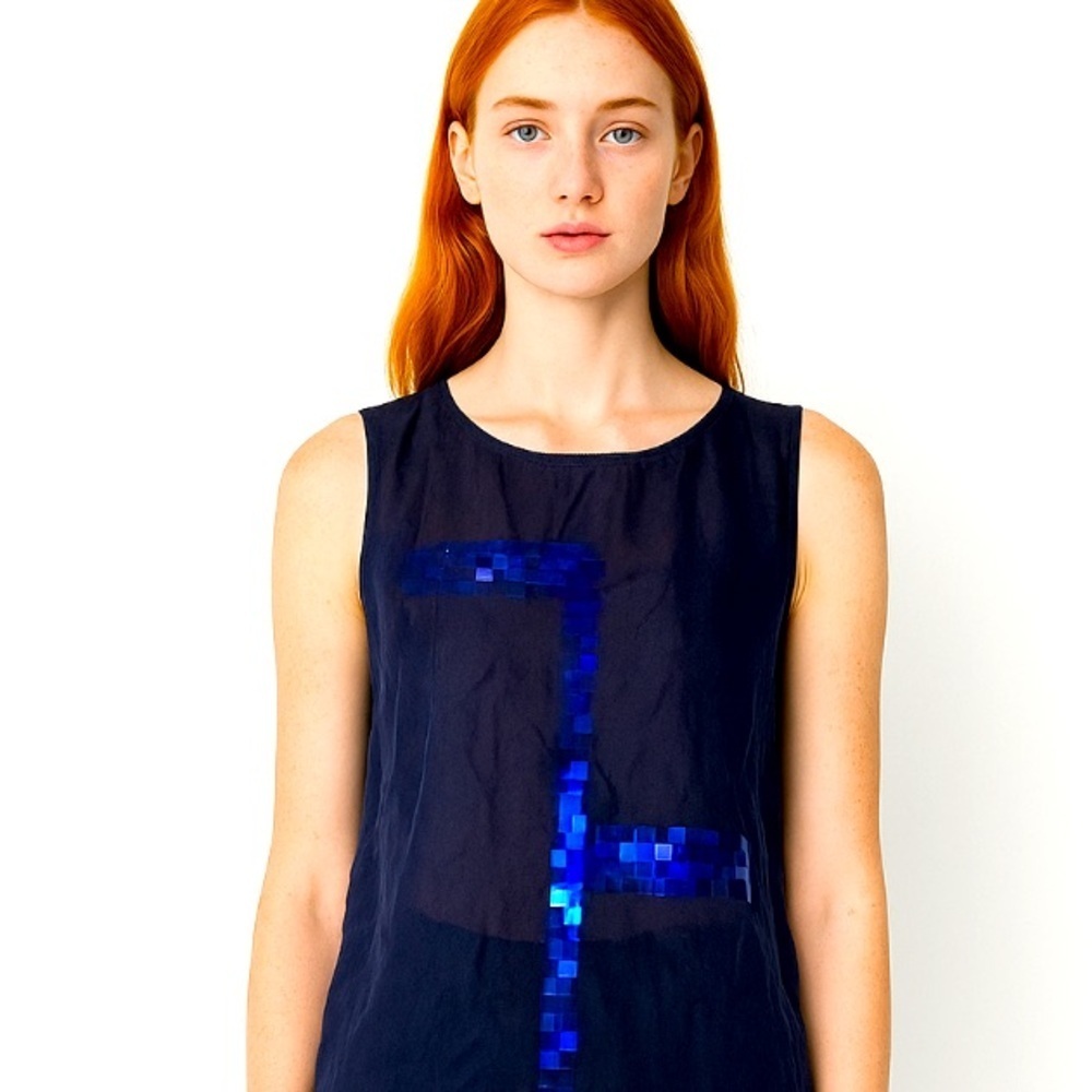 AKRIS liquid sequin mulberry silk blouse top $998 evening classic sparkle spring